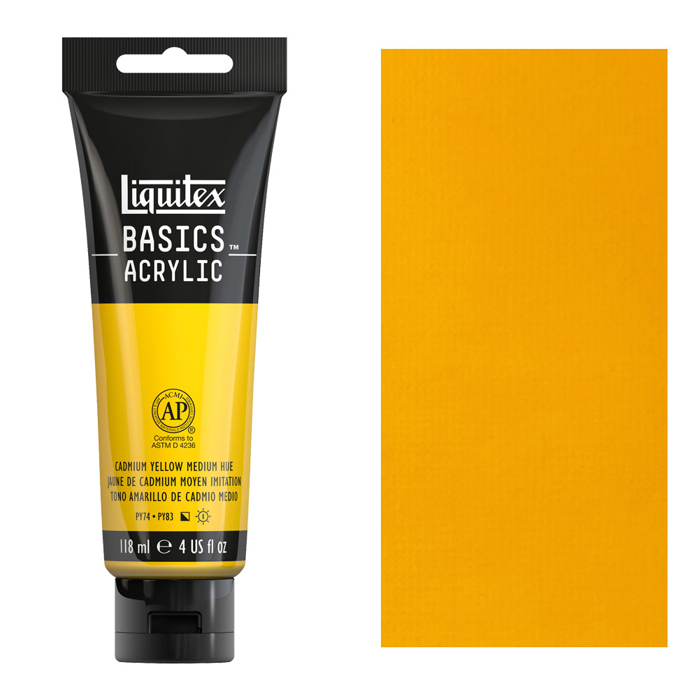 Liquitex Basics Acrylic 118ml Cadmium Yellow Medium Hue