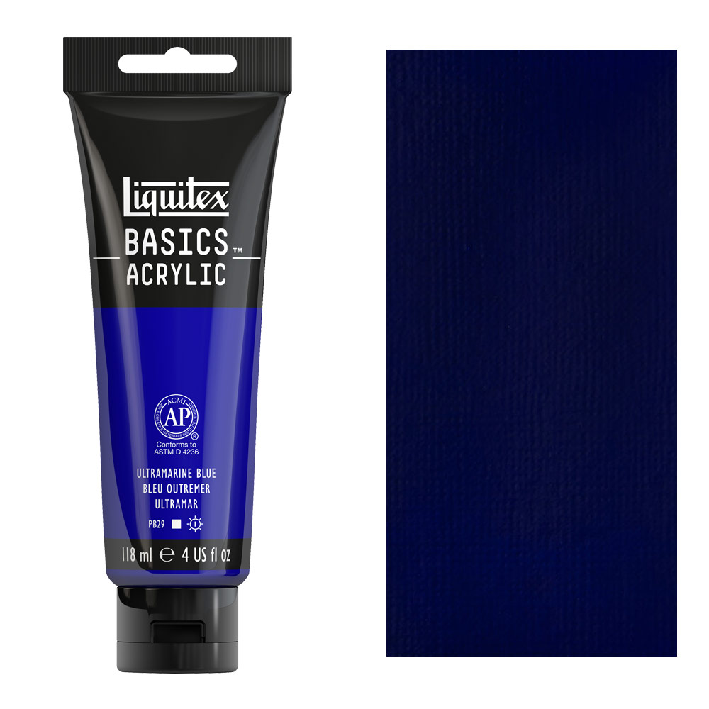 Liquitex Basics Acrylic Paint - Ultramarine Blue, 4oz Tube