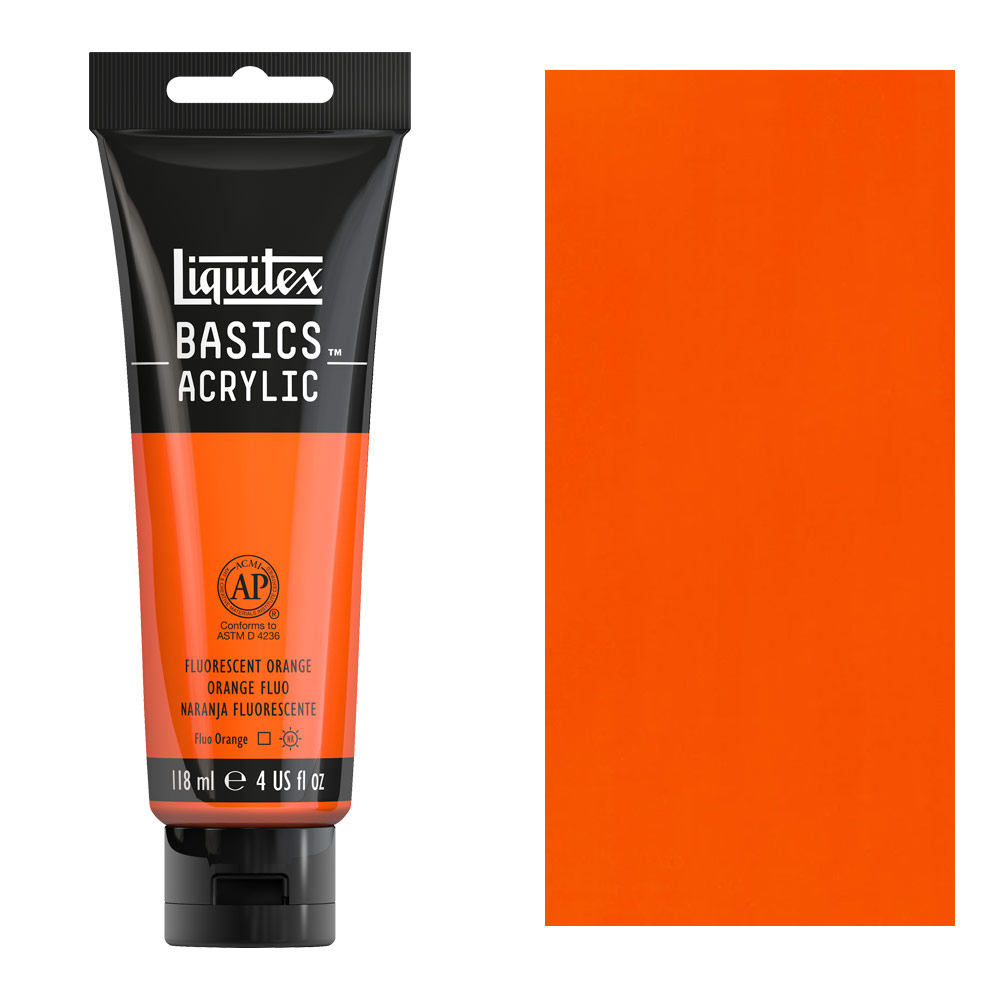 Liquitex Basics Acrylic Paint - Vivid Red Orange, 4oz Tube
