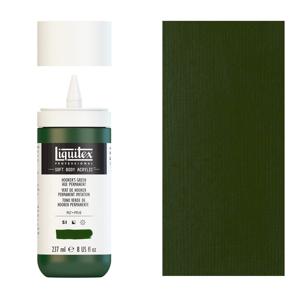 Liquitex Professional Soft Body Acrylic 8oz Hooker's Green Hue Permanent