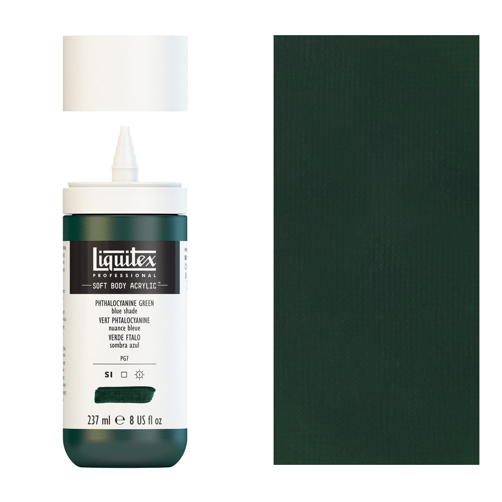 Liquitex Professional Soft Body Acrylic 8oz Phthalocyanine Green Blue Shade
