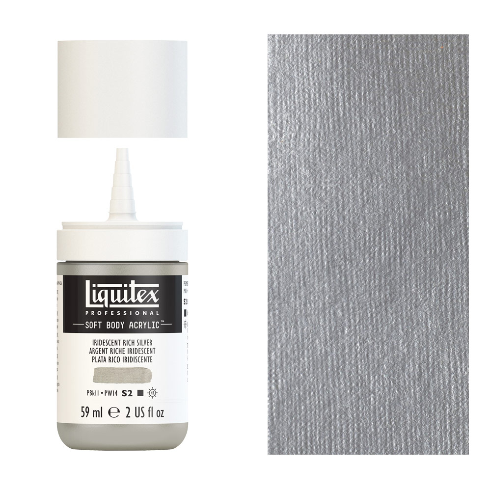 Liquitex Professional Soft Body Acrylic 2oz - Iridescent Rich Silver