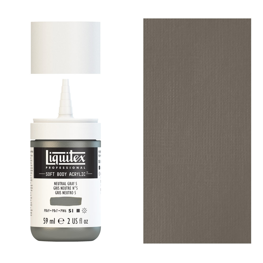 Liquitex Professional Soft Body Acrylic 2oz - Neutral Gray 5