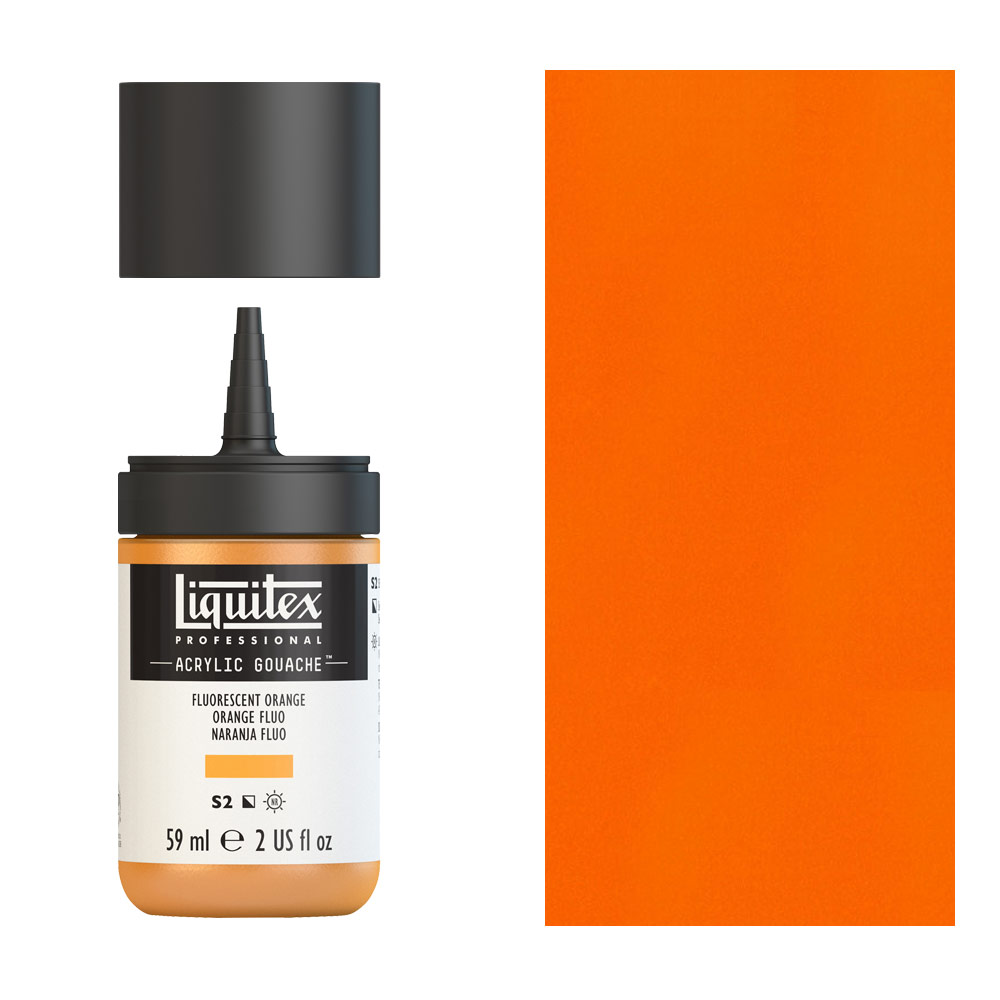 Liquitex Acrylic Gouache 2oz - Fluorescent Orange