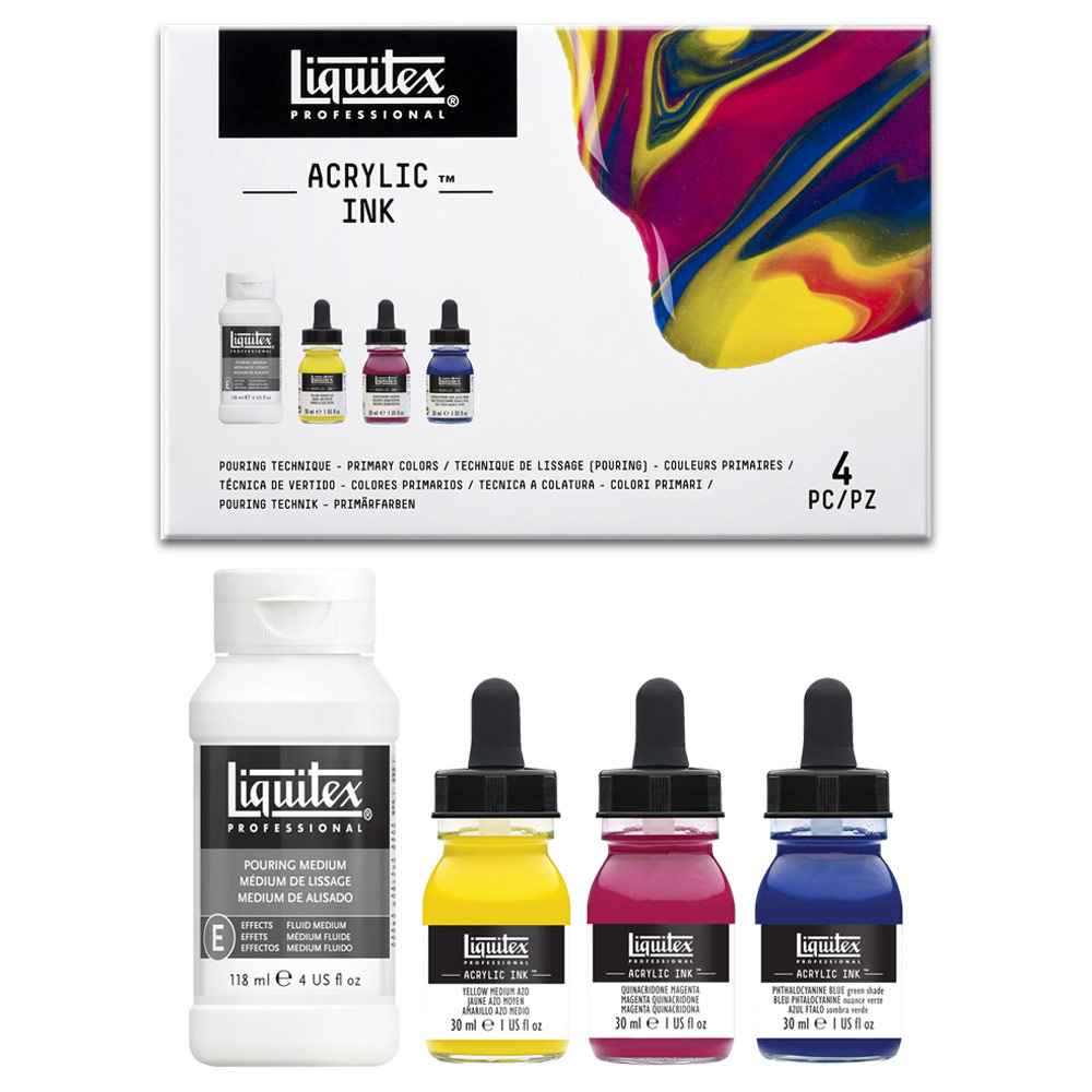 Liquitex Professional Acrylic Ink Pouring Technique Set - Primary