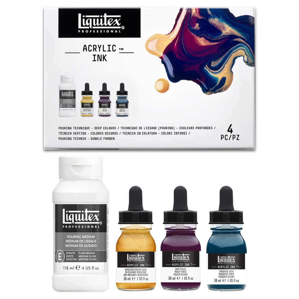Liquitex Professional Acrylic Ink Pouring Technique Set - Deep Colors