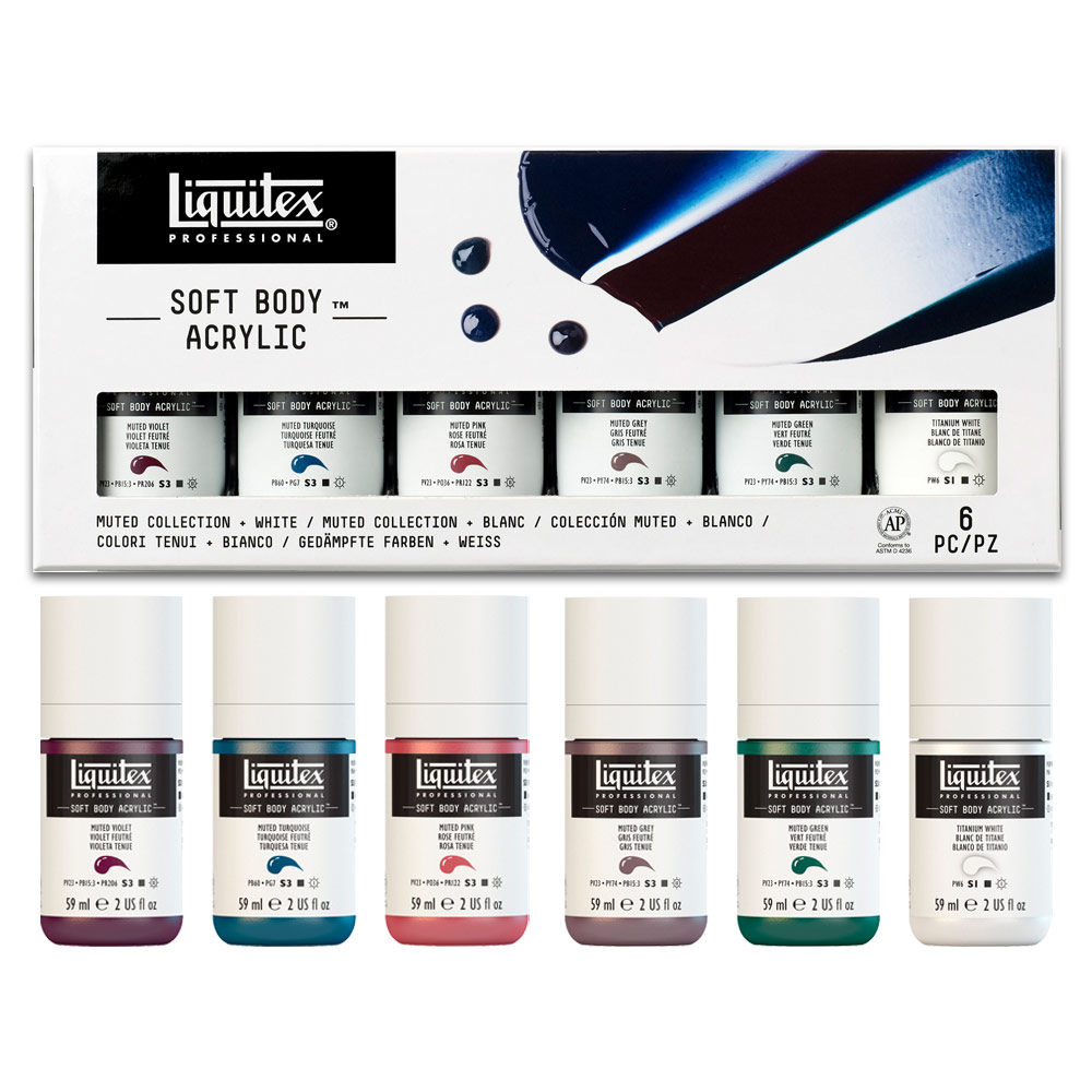 Liquitex Professional Soft Body Acrylic 6-Piece Muted Collection - 59ml