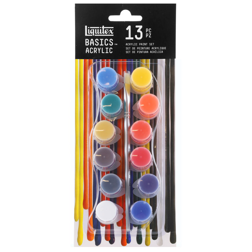 Liquitex Basics Acrylic Paint Set 6 Pc. Black, Blue, Green Yellow