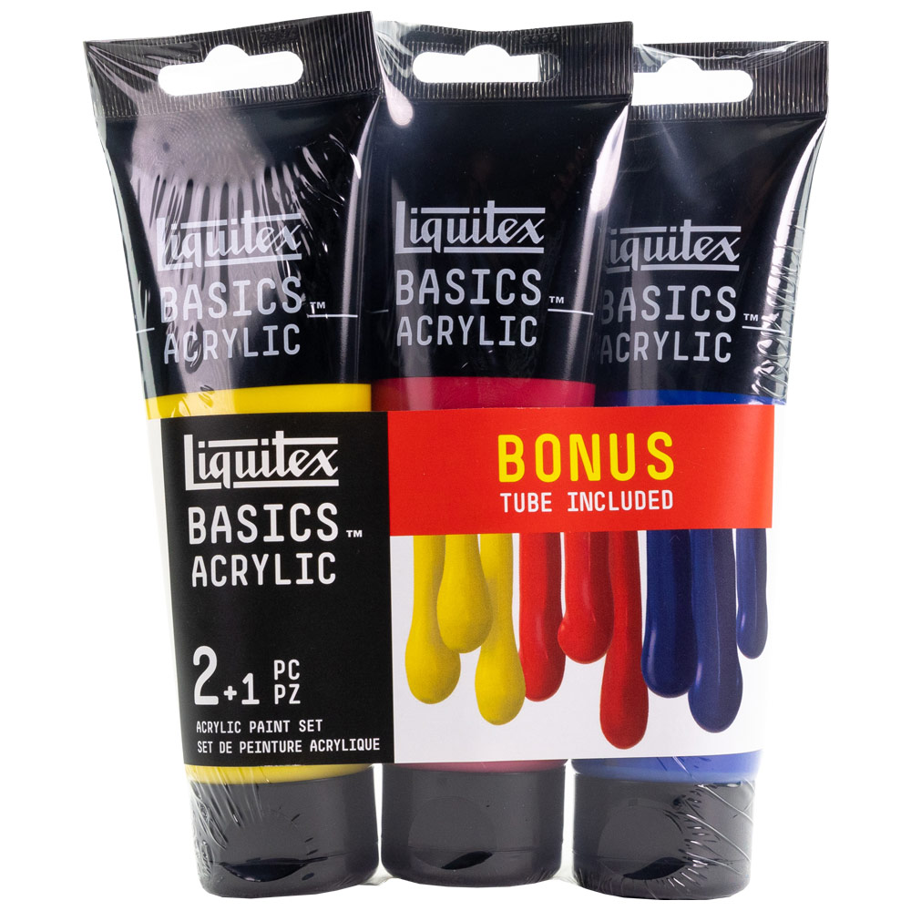 Liquitex Basics Acrylic 3 x 4oz Primary Colors