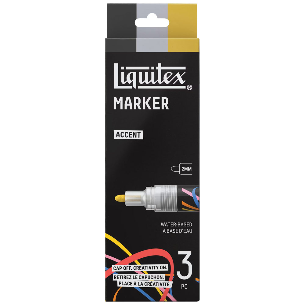 Liquitex Water-Based Acrylic Marker 2mm 3 Set Accent