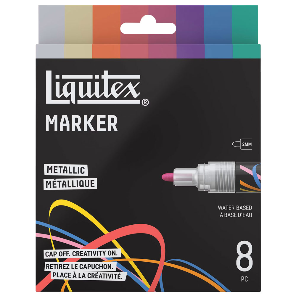 Liquitex Water-Based Acrylic Marker 2mm 8 Set Metallic
