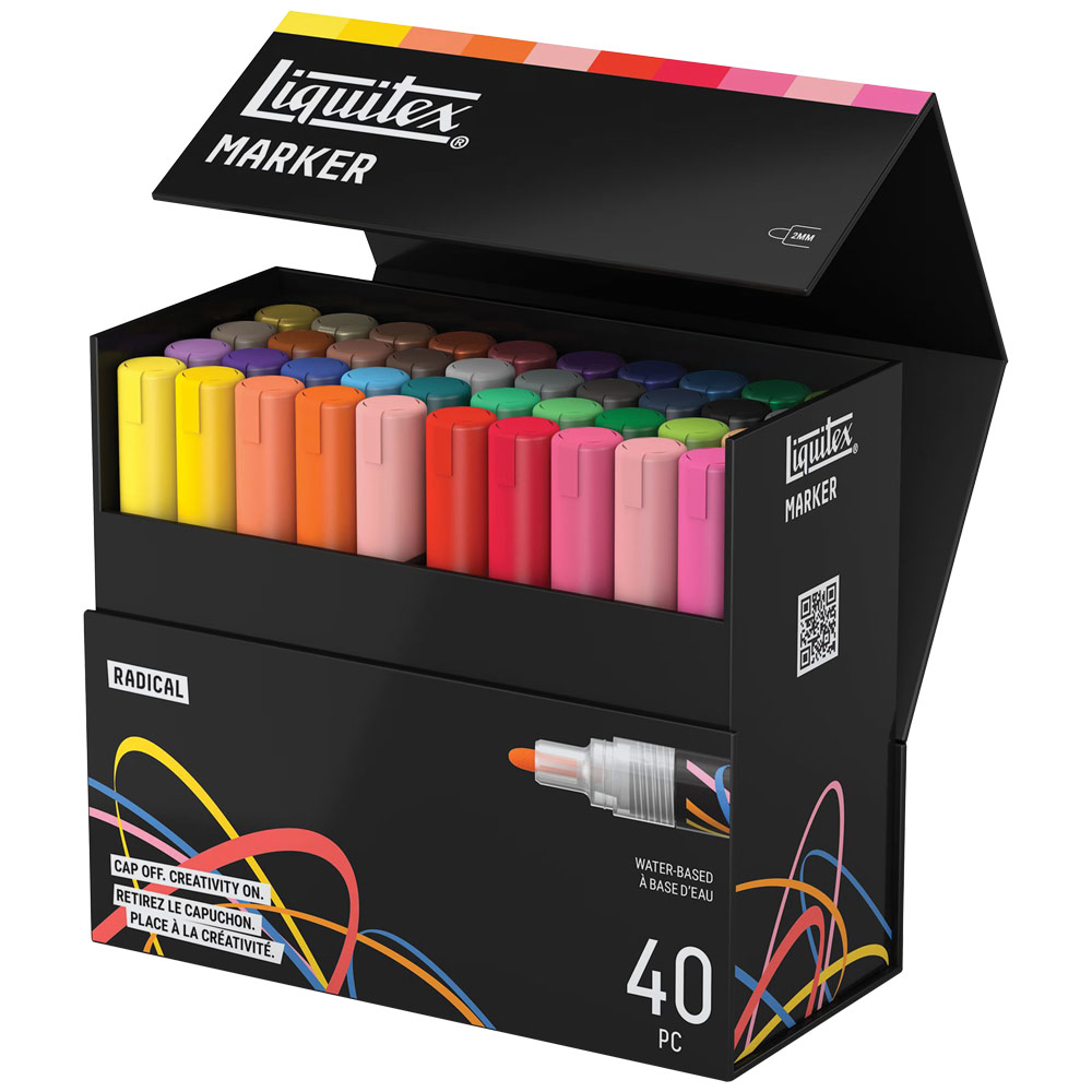 Liquitex Water-Based Acrylic Marker 2mm 40 Set Radical