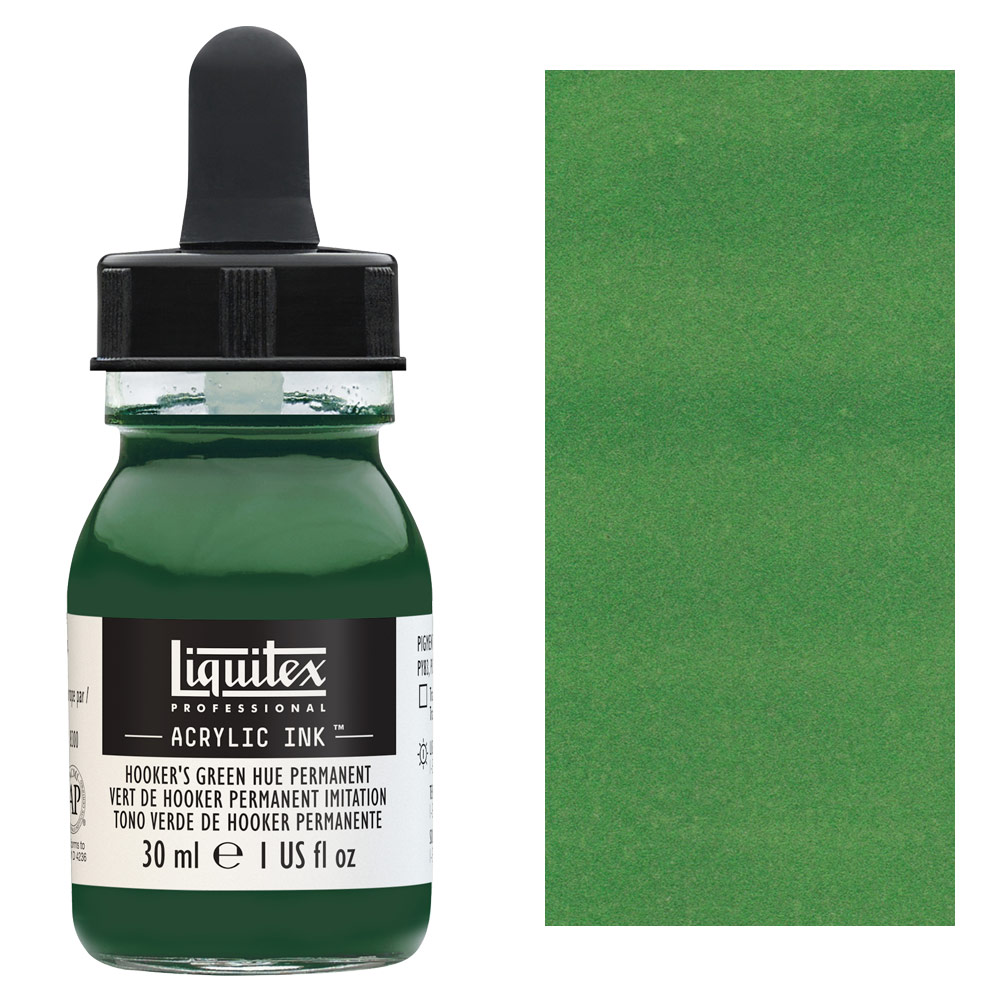 Liquitex Professional Acrylic Ink 30ml Hooker's Green Deep Hue Permanent