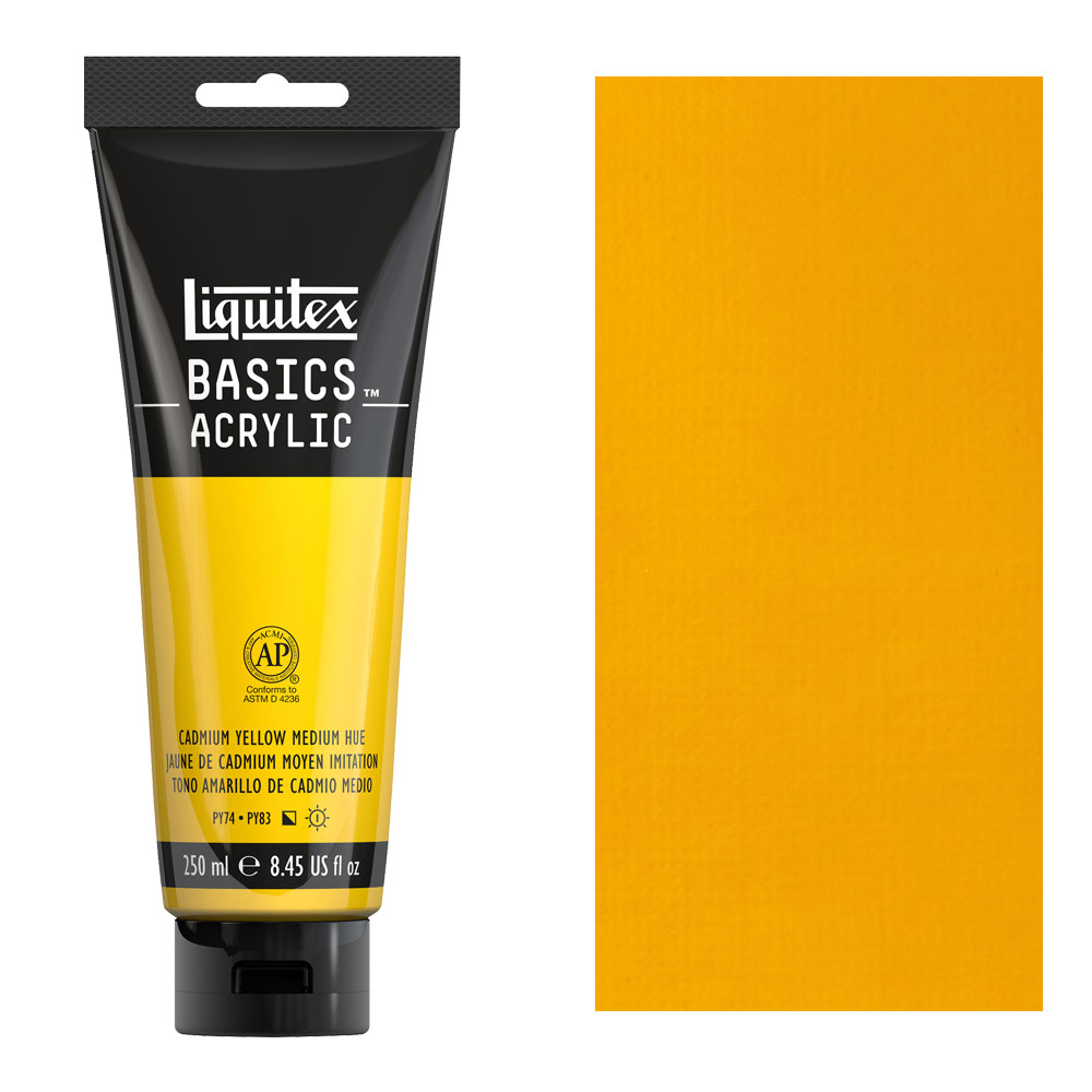 Liquitex Basics Acrylic 250ml Cadmium Yellow Medium Hue