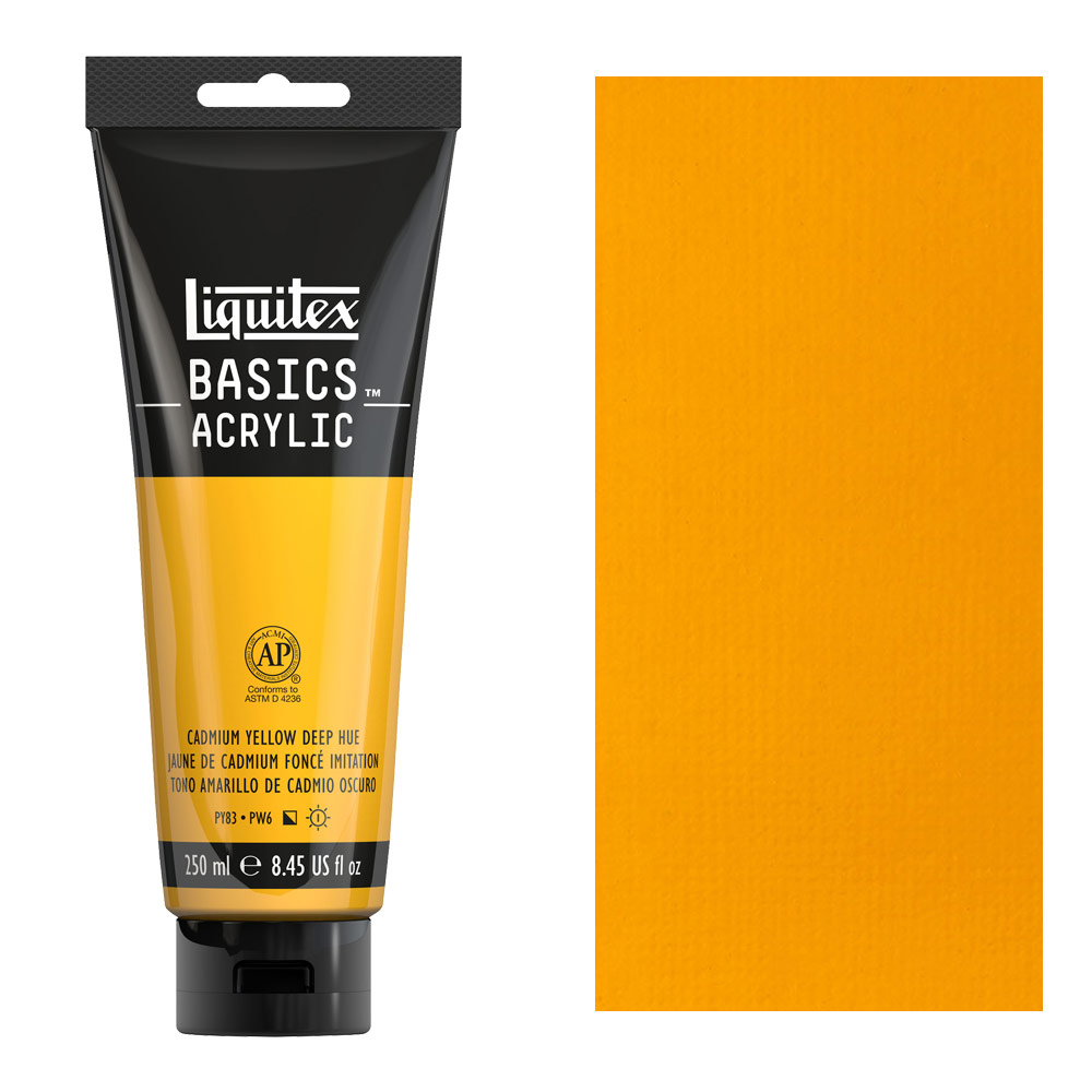 Liquitex Basics Acrylic 250ml Cadmium Yellow Deep Hue