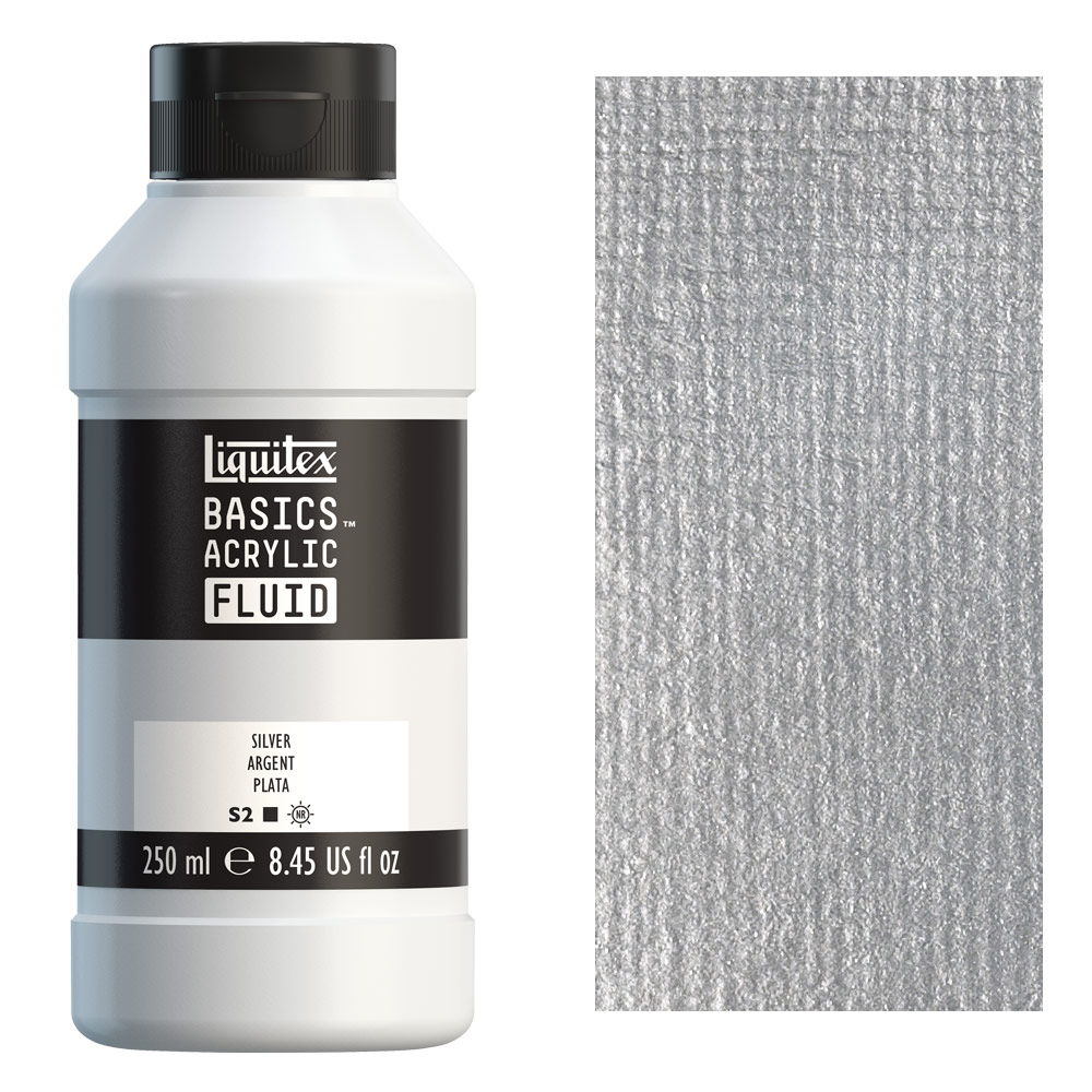 Liquitex Basics Acrylic Fluid 250ml Silver