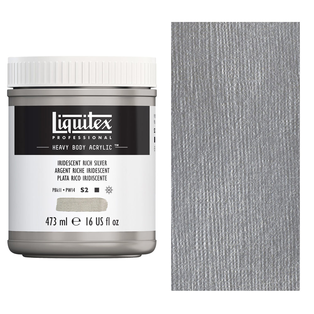 Liquitex Professional Heavy Body Acrylic 16oz Iridescent Rich Silver
