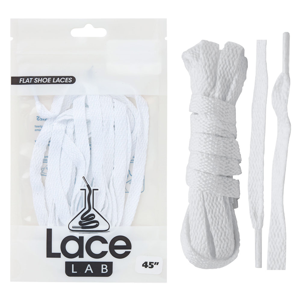 Lace Lab Flat Shoe Laces 45" White