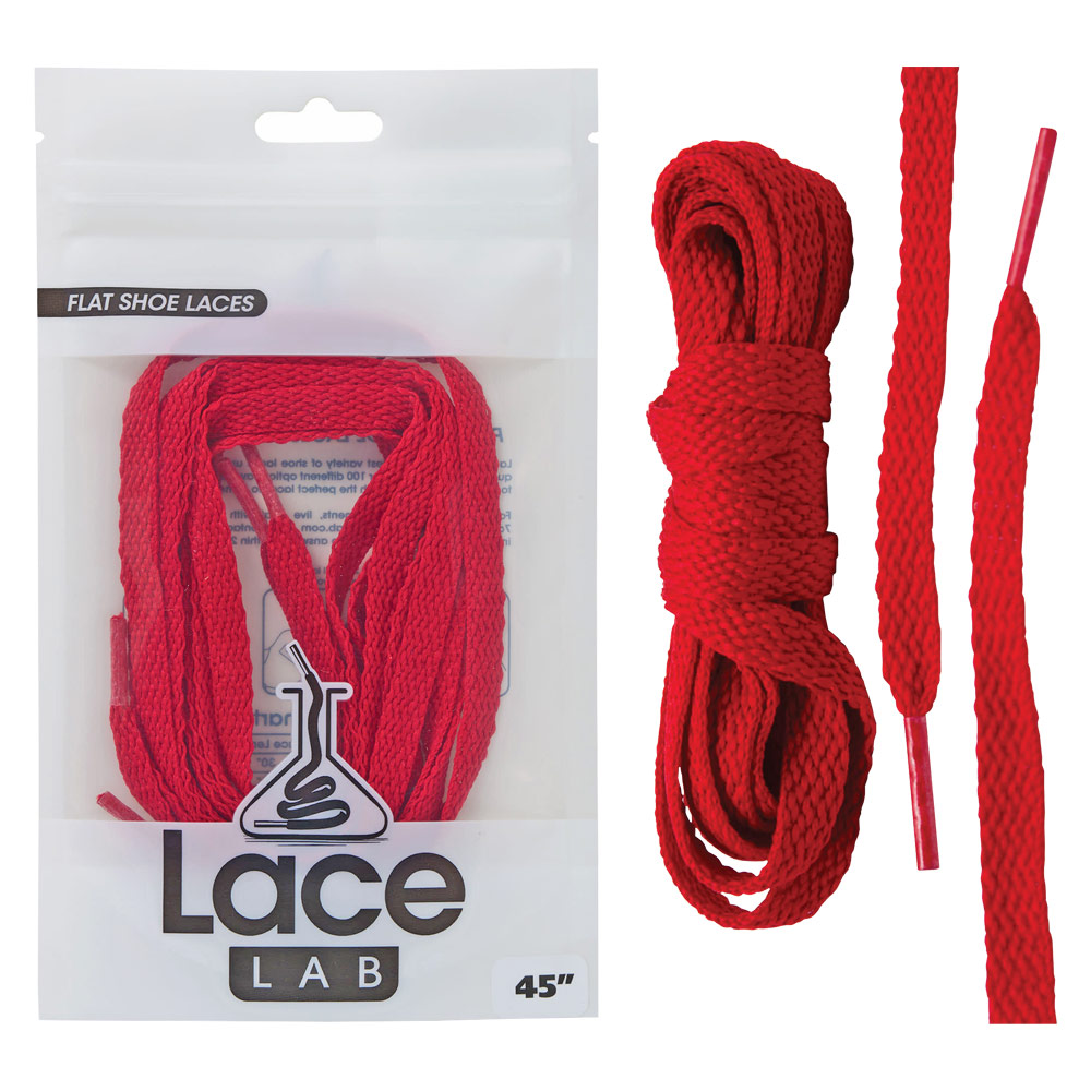 Lace Lab Flat Shoe Laces 45" Red