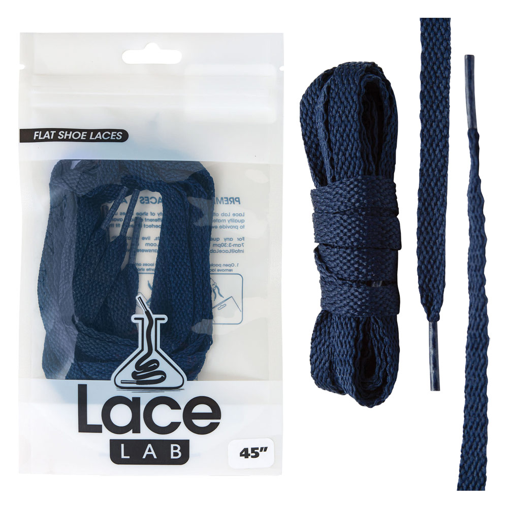 Lace Lab Flat Shoe Laces 45" Navy Blue
