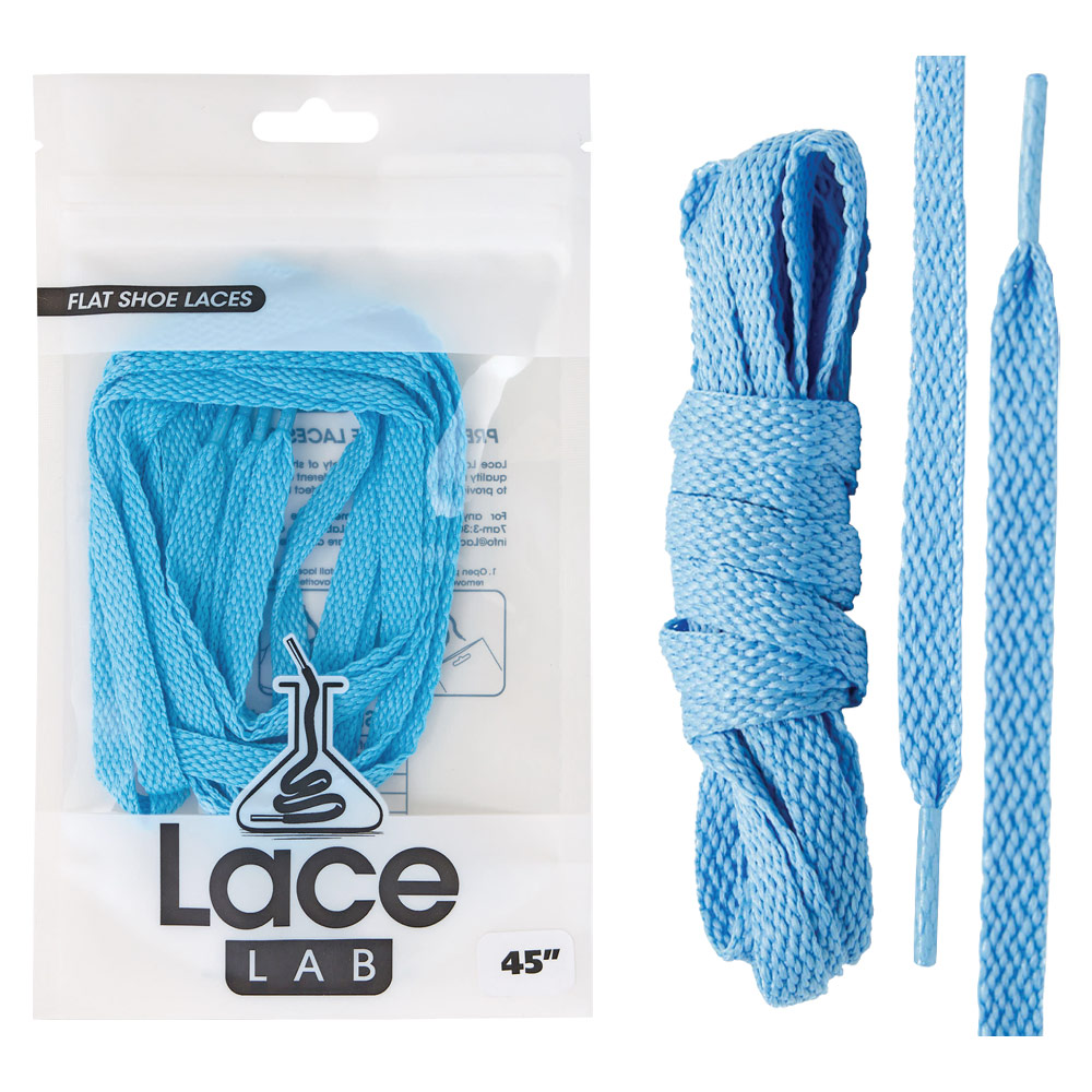 Lace Lab Flat Shoe Laces 45" Carolina Blue