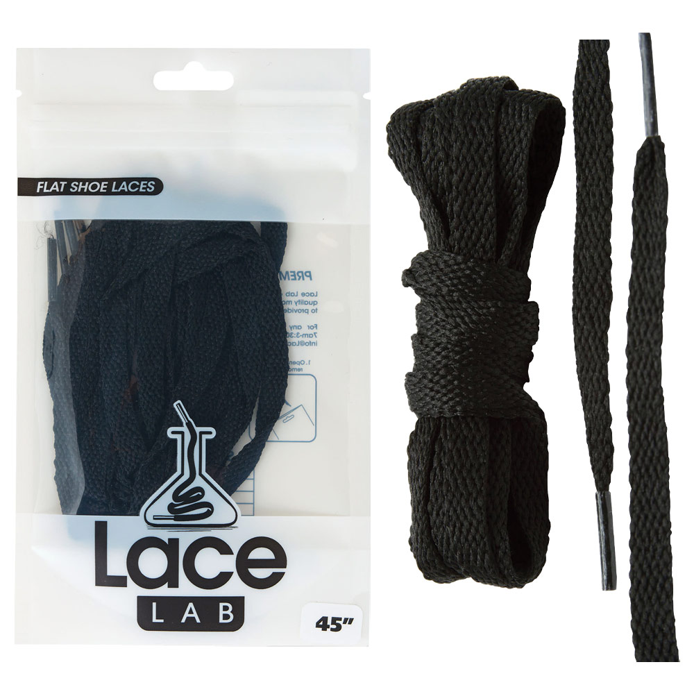 Lace Lab Flat Shoe Laces 45" Black