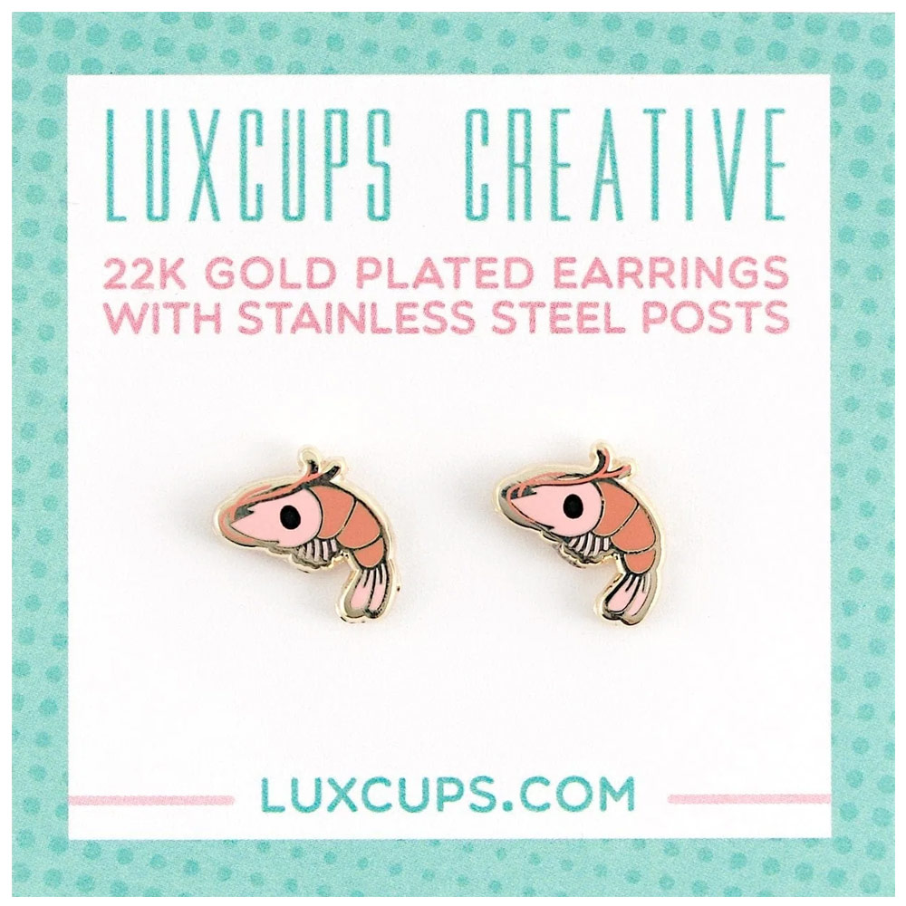 LuxCups Creative Enamel Earrings Shrimp