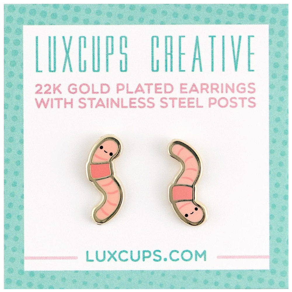 LuxCups Creative Enamel Earrings Earthworms