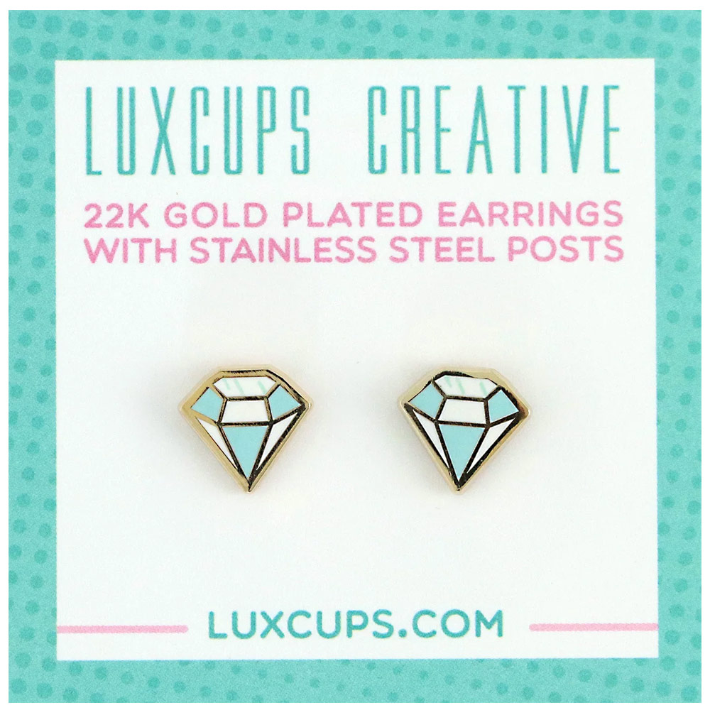 LuxCups Creative Enamel Earrings Diamond