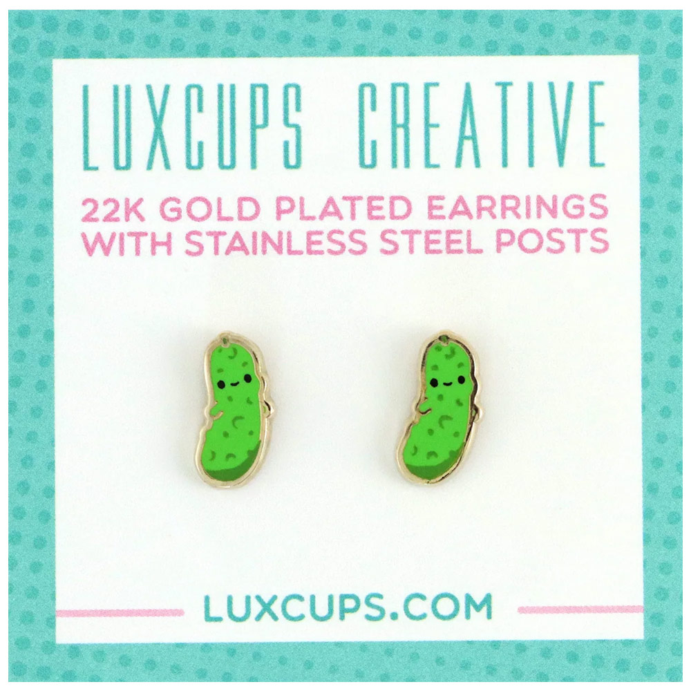LuxCups Creative Enamel Earrings Pickle
