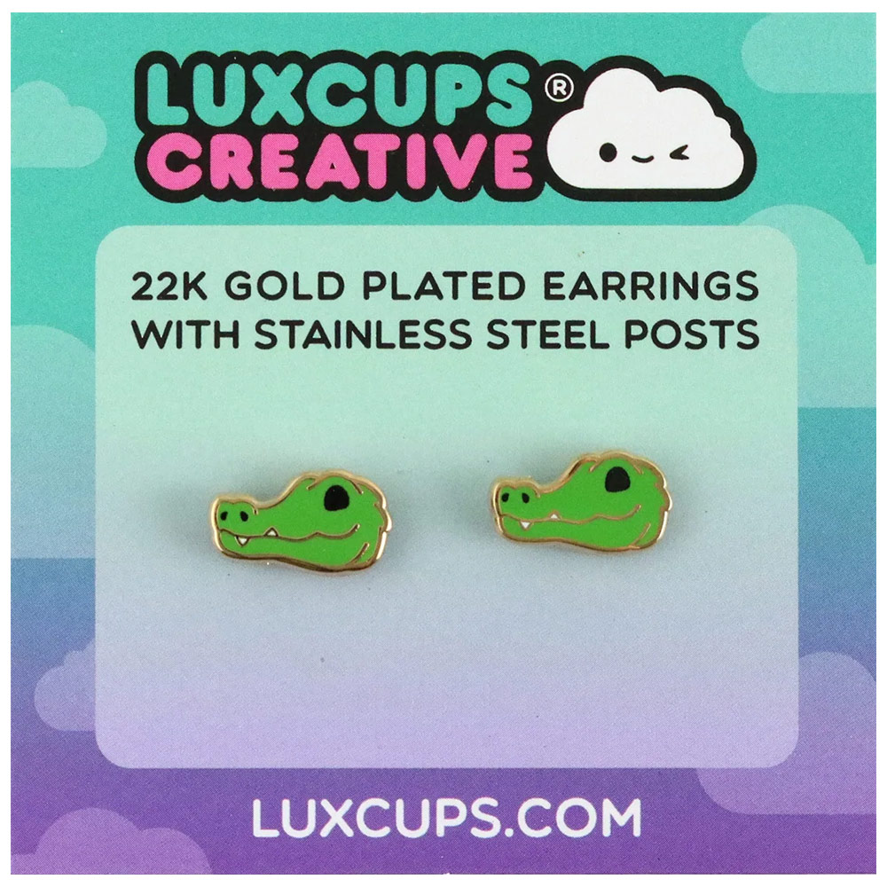 LuxCups Creative Enamel Earrings Gator