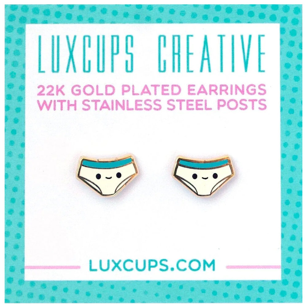 LuxCups Creative Enamel Earrings Funny Undies