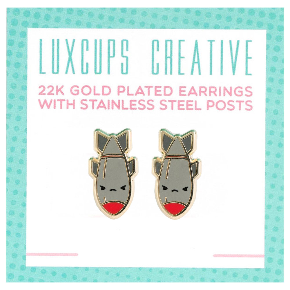 LuxCups Creative Enamel Earrings Bombs Away