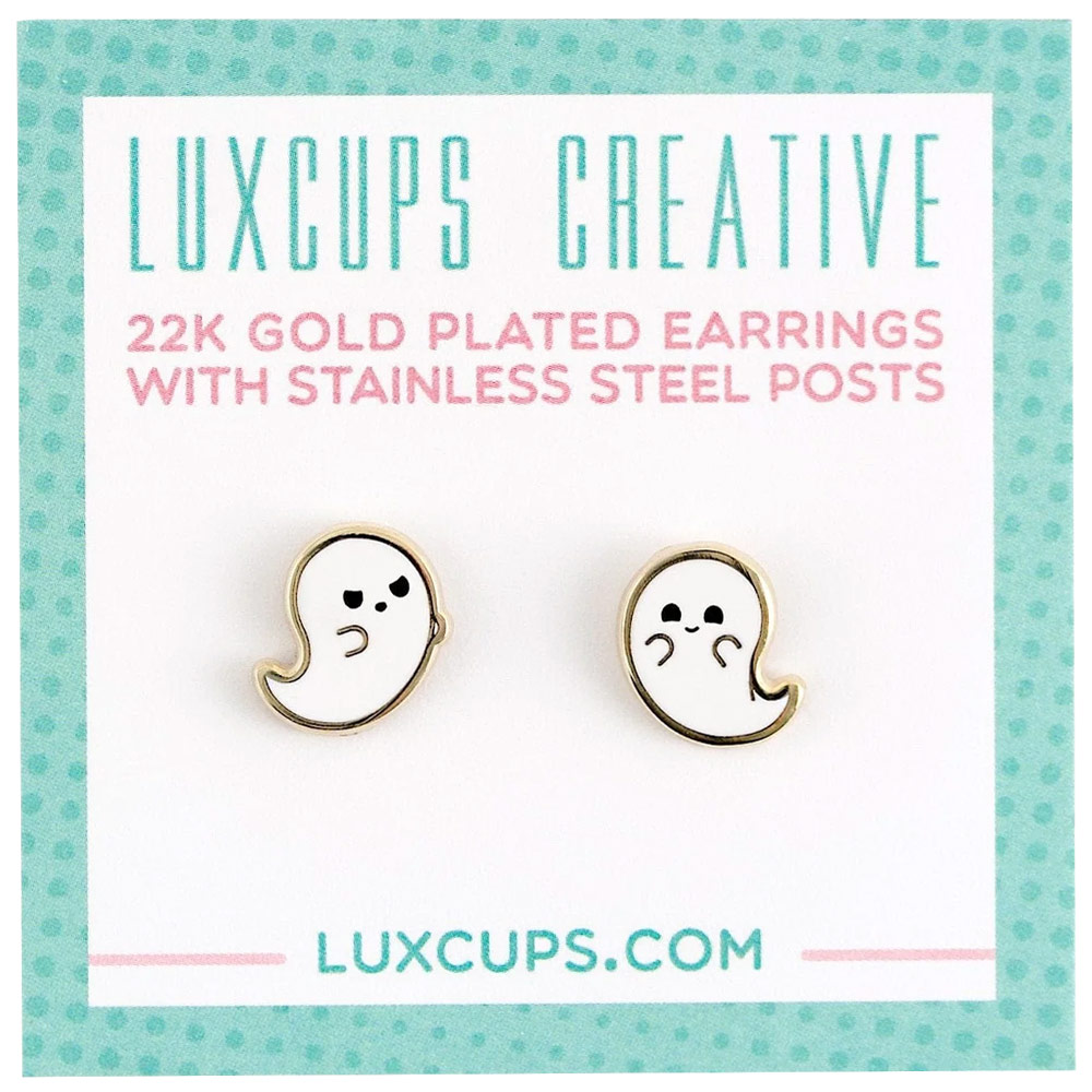 LuxCups Creative Enamel Earrings Ghosts