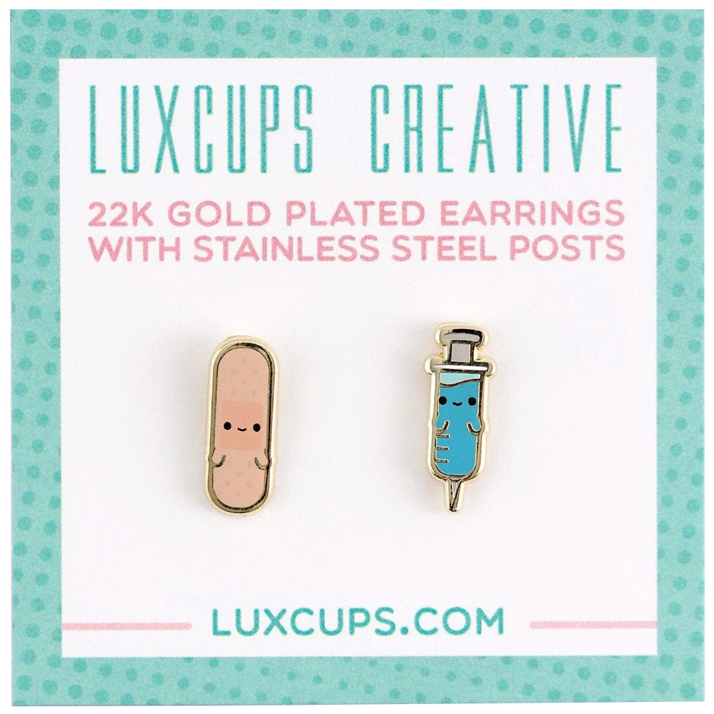 LuxCups Creative Enamel Earrings Blood Donor Buds