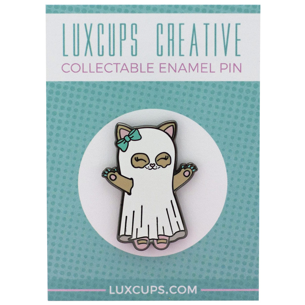 LuxCups Creative Enamel Pin Ghost Kitty