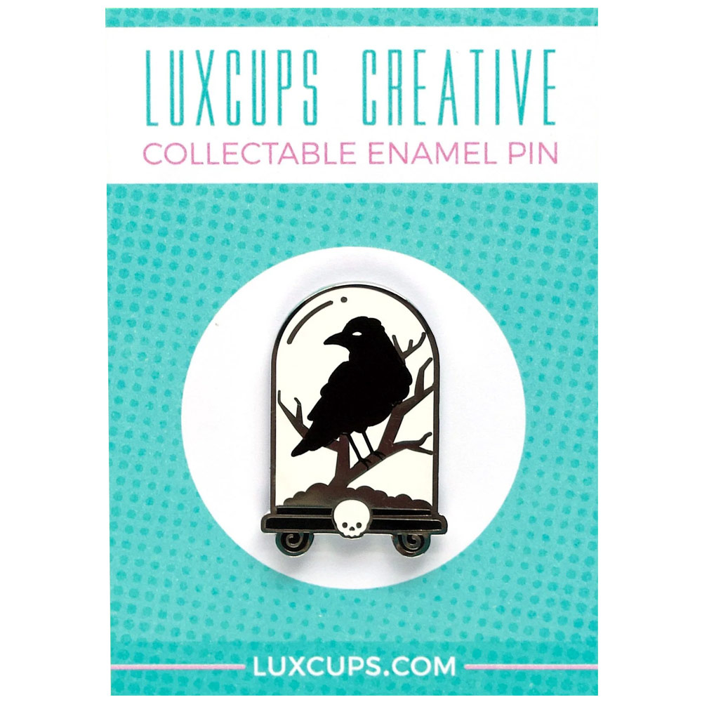 LuxCups Creative Enamel Pin Raven Cloche