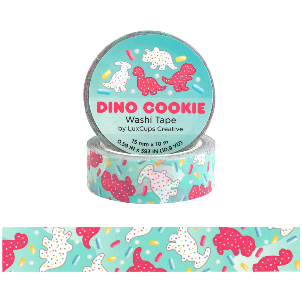 LuxCups Creative Washi Tape 15mm Dino Cookie