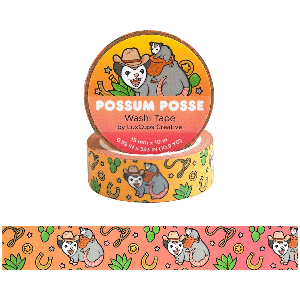 LuxCups Creative Washi Tape 15mm Possum Posse