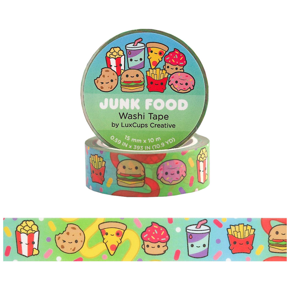 LuxCups Creative Washi Tape 15mm Junk Food