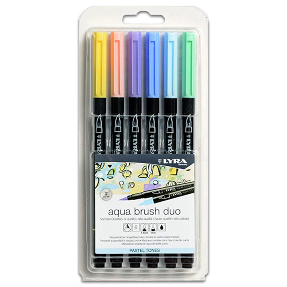 Lyra Aqua Brush Duo Marker 6 Set Pastel