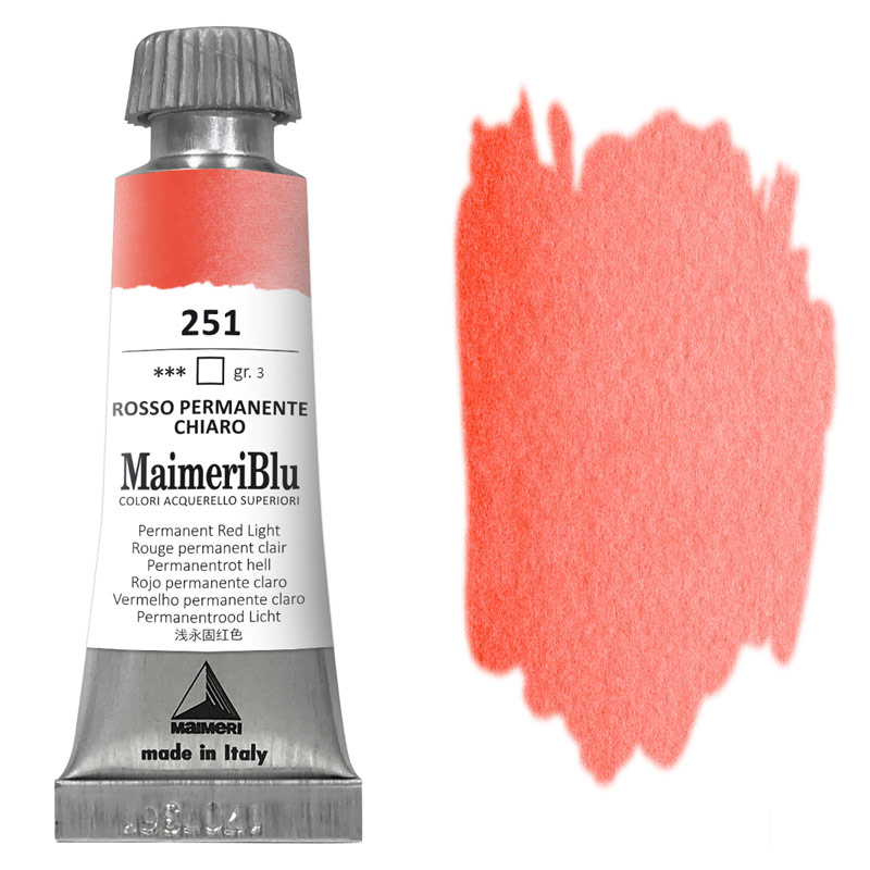 MaimeriBlu Superior Watercolour 12ml Permanent Red Light