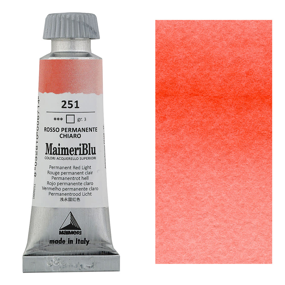 MaimeriBlu Superior Watercolour 12ml Permanent Red Light