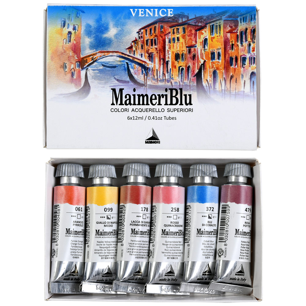 MaimeriBlu Superior Watercolour 6 x 12ml Set Venice
