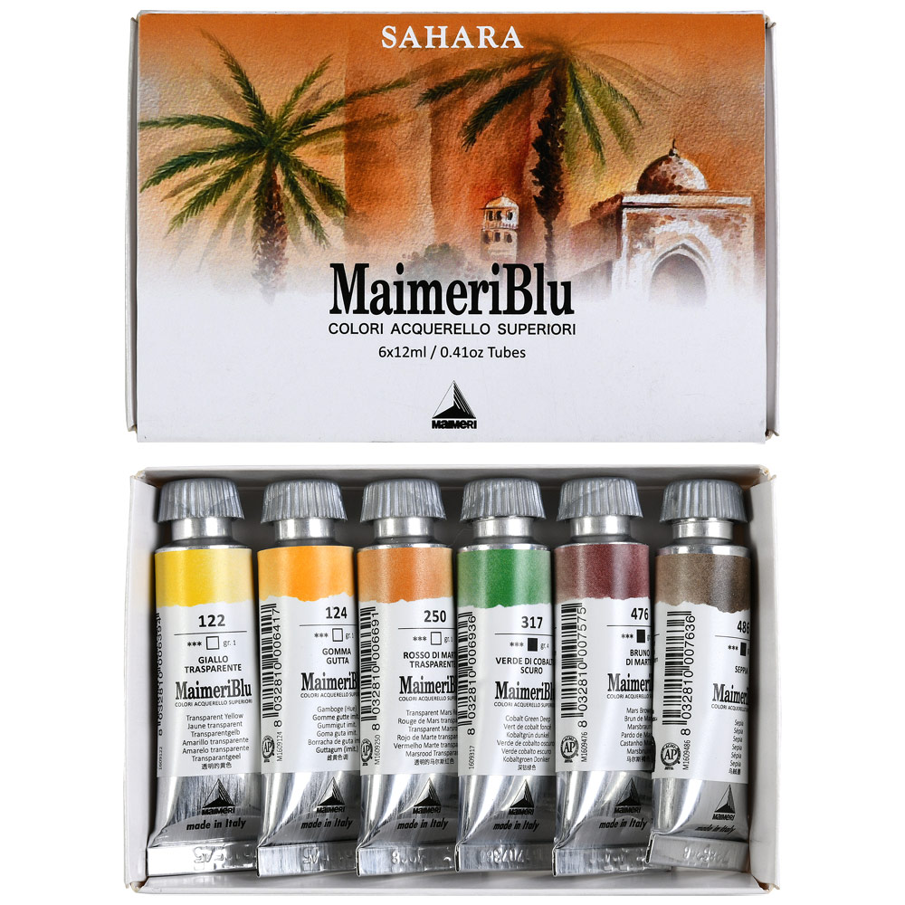 MaimeriBlu Superior Watercolour 6 x 12ml Set Sahara