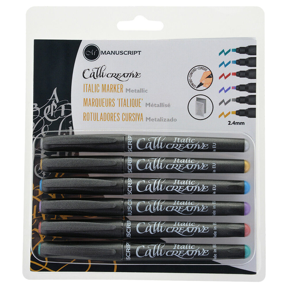 Manu Calligraphy Metallic Marker 6 Pack