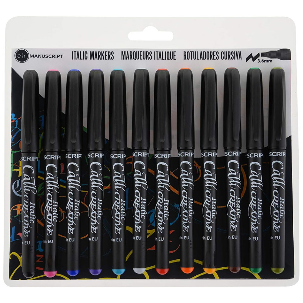 Manuscript CalliCreative Italic Marker 3.6mm Chisel 12 Set Assorted