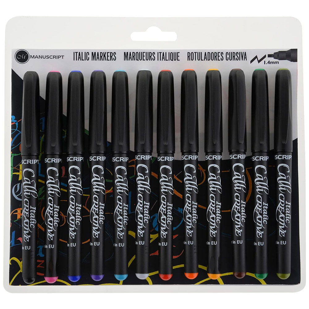Manuscript CalliCreative Italic Marker 1.4mm Chisel 12 Set Assorted