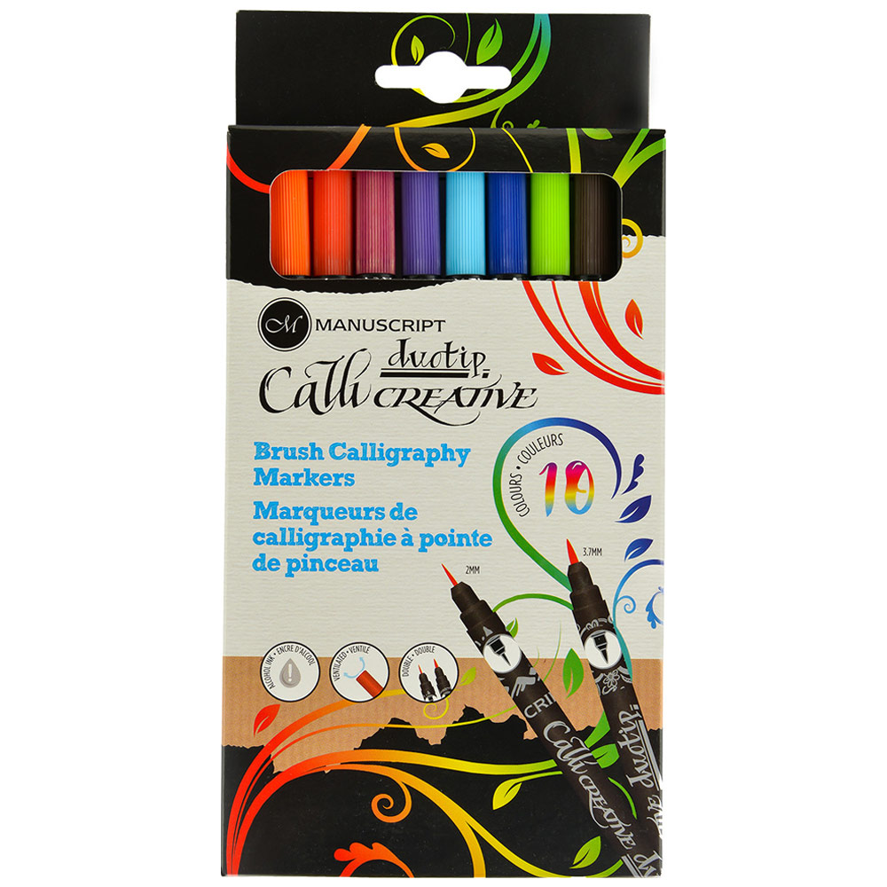 Manuscript Permanent Brush Duotip 10 Set
