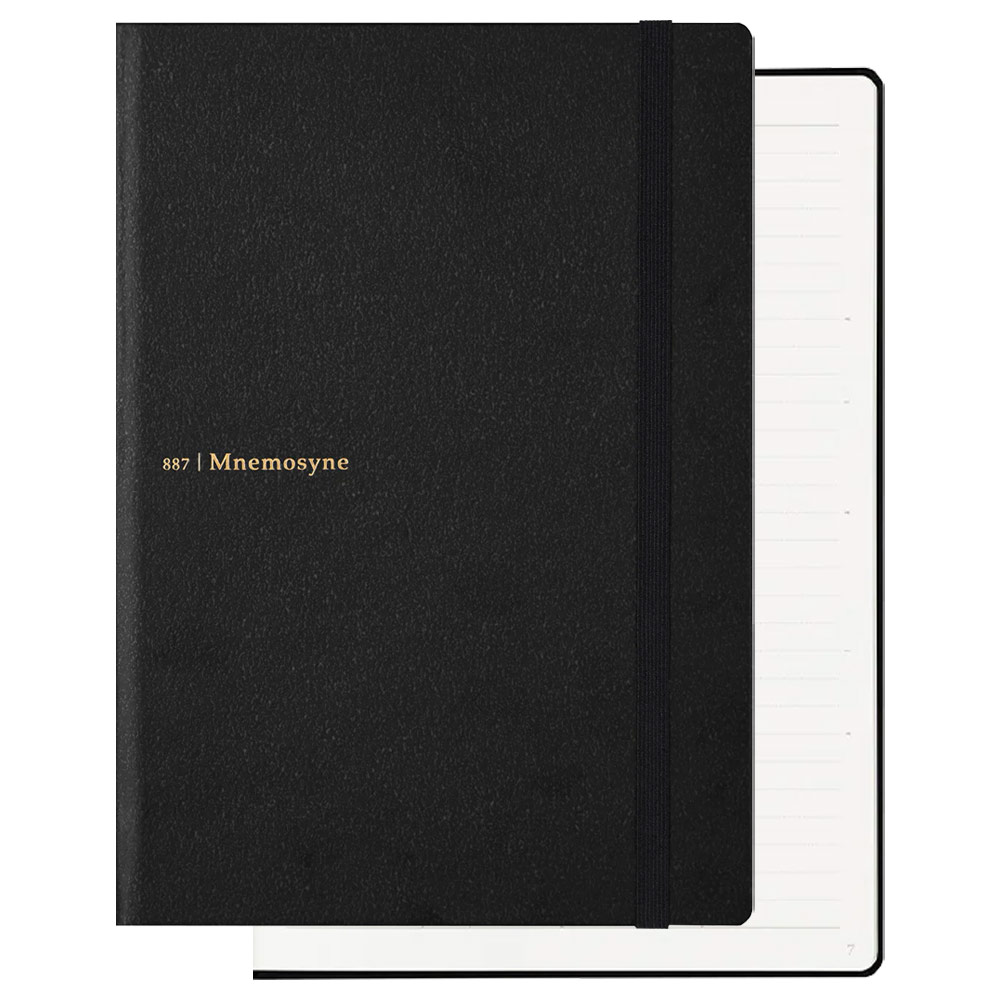 Maruman Mnemosyne A5 Lined Journal 7mm 120 Sheets 5.8"x8.3" Black